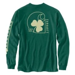 Carhartt Herren Long-Sleeve Shamrock Graphic -Carhartt Arbeitswelt Verkaufsgeschäft 10017823 north woods 05