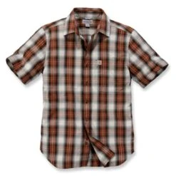 Carhartt Herren Hemd Essential Open Collar Plaid Short-Sleeve