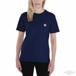 Carhartt Damen T-Shirt Workwear Pocket Navy Blau -Carhartt Arbeitswelt Verkaufsgeschäft 91 4951v 3