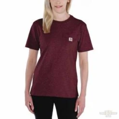 Carhartt Damen T-Shirt Workwear Pocket Deep Wine -Carhartt Arbeitswelt Verkaufsgeschäft 91 4956v 3
