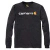 Carhartt Heavyweight Longsleeve Logo Graphic Carbon Grau Meliert
