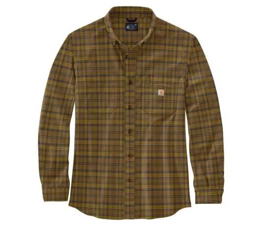 Carhartt Rugged Flex Midweight Flannelhemd Oak Braun 1 Carhartt Rugged Flex Midweight Flannelhemd Oak Braun