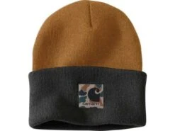 Carhartt Knit Camo Patch Beanie Mütze Braun