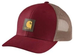 Carhartt Trucker Cap Rugged Flex Twill Mesh-Back Dunkelrot