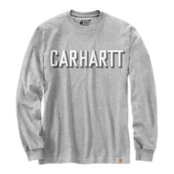 Carhartt Graphic Logo Longsleeve Grau Meliert