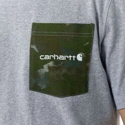 Carhartt Camo Pocket, T-Shirt -Carhartt Arbeitswelt Verkaufsgeschäft camo pocket graphic t shirt s s heather grey 73549 4