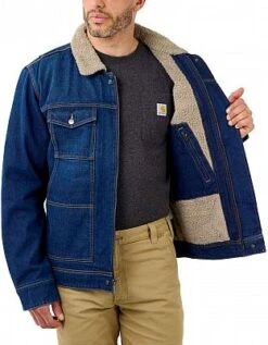 Carhartt Denim-Sherpa, Jeansjacke -Carhartt Arbeitswelt Verkaufsgeschäft carhartt denim sherpa jeansjacke 75185 3