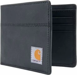 Carhartt Bifold, Geldbörse -Carhartt Arbeitswelt Verkaufsgeschäft saddle leather bifold wallet black 79505 4